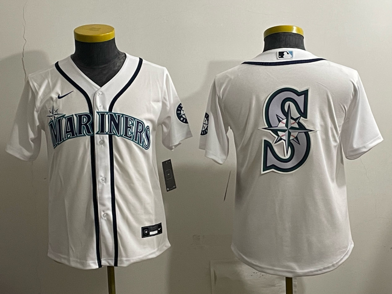 youth 2026 Seattle Mariners blank white Nike MLB Jersey 006->youth mlb jersey->Youth Jersey